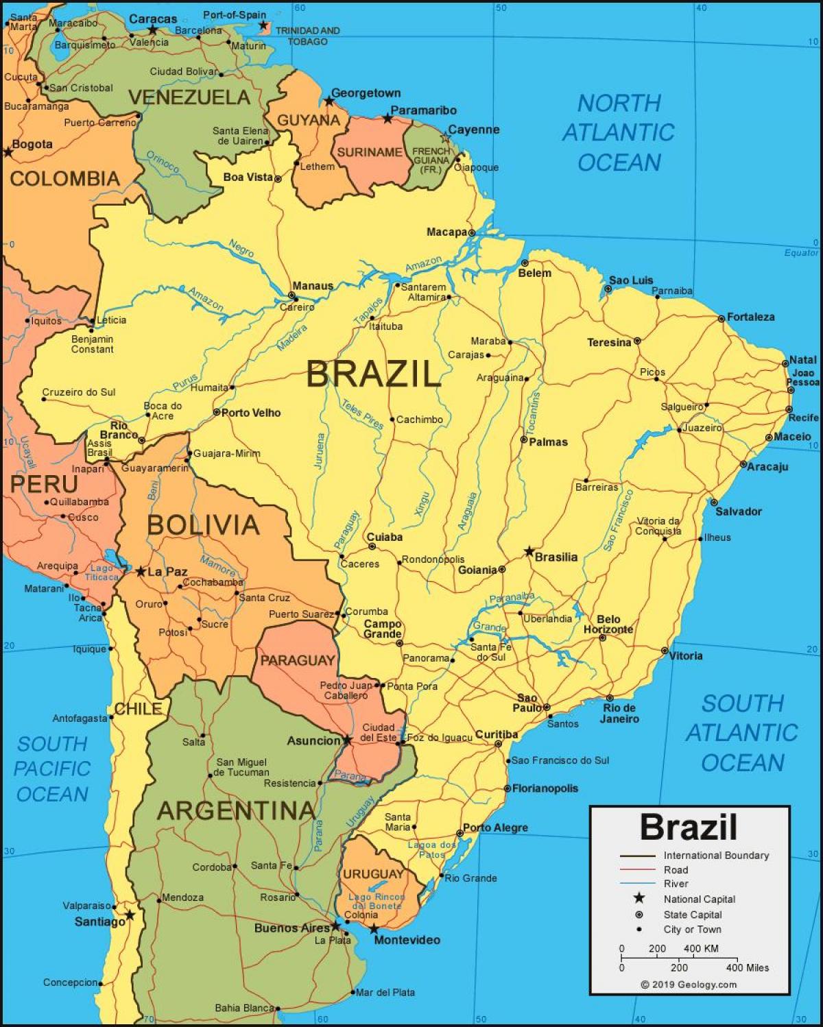 Kaart Van Brazili Offline Kaart En Gedetailleerde Kaart Van Brazili