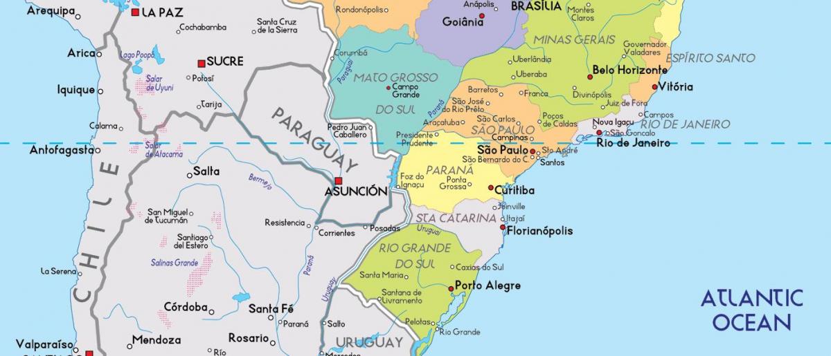 Zuid-Brazilië kaart